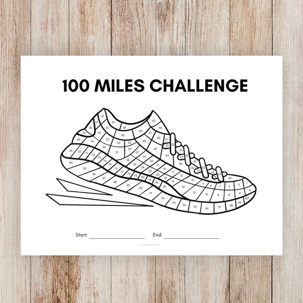100 Miles Walking/Running Challenge Tracker, Printable, Workout Tracker, Walking Log, Running Log