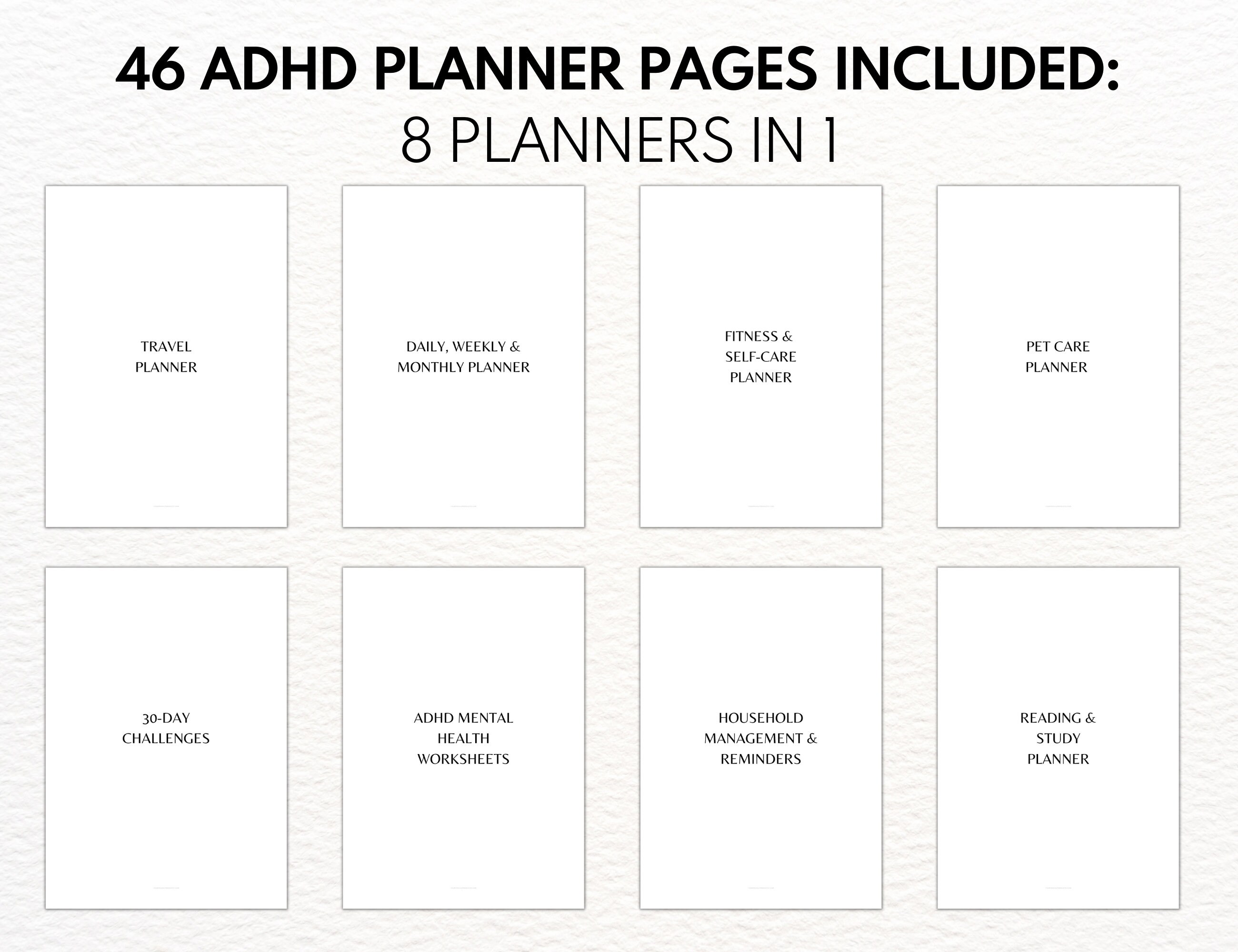 ADHD Printable Planner for Adults, ADHD Journal, ADHD Productivity ...