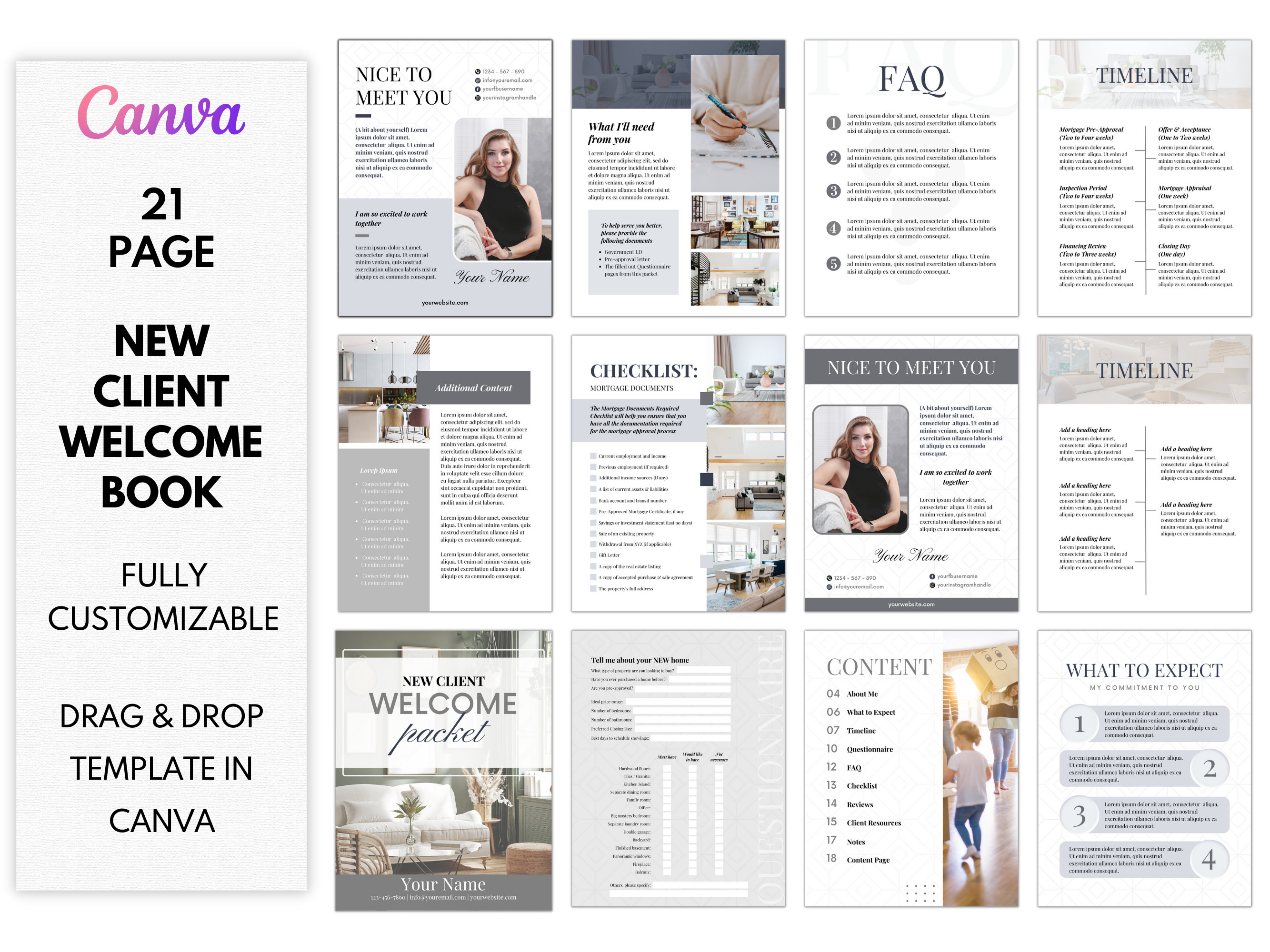 Real Estate New Client Packet Real Estate Template Real Etsy