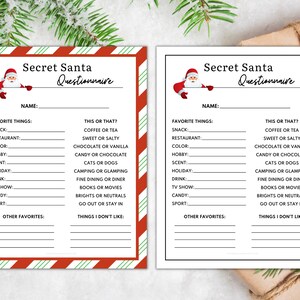 Weihnachtsfragebogen zum Ausdrucken, Weihnachtswunschliste, geheime Weihnachtsmannform, geheime Weihnachtsmannparty, geheime Weihnachtswunschliste, Büroparty
