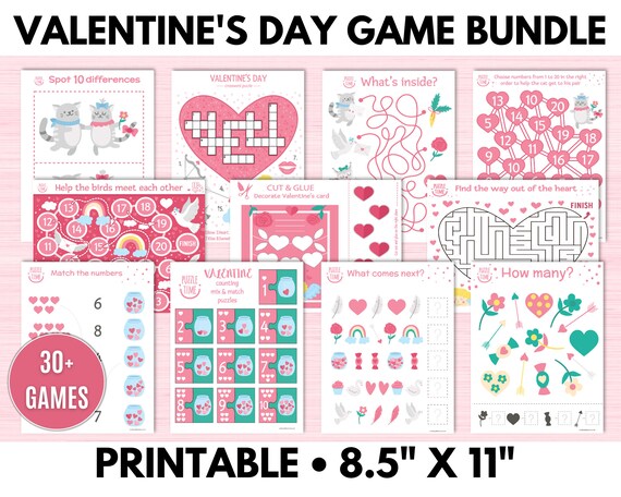 Valentine's Day Games for Kids Bundle Valentine's Day