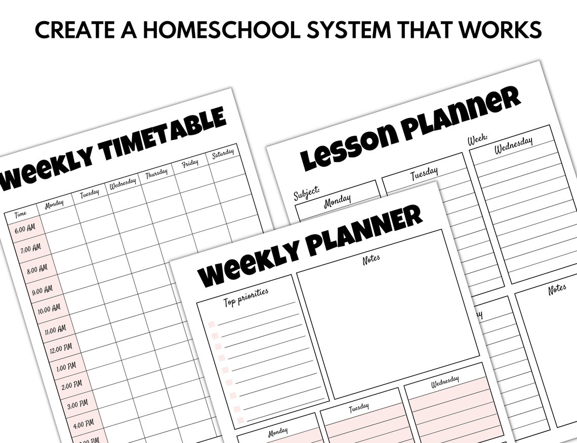 Homeschool Planner Teacher Planner Lesson Planner Etsy