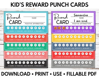 reward card punch card reward system kid s reward etsy