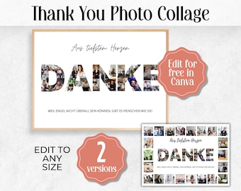 Bearbeitbar Danke Danke Foto Collage Geschenk, Best Boss, Leiter Wertschätzung, Ruhestand Geschenk, Wertschätzung Geschenk, Abschied Geschenk
