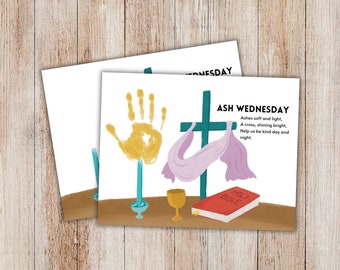 Ash Wednesday Handprint Art,  Lent Activity, Christian Holy Day, Lent Craft, Toddler Activity