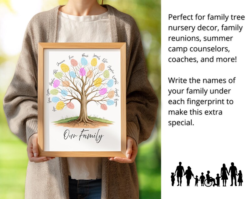 Family Tree Handprint Art, Fingerprint Art Printable, Baby & Toddler ...