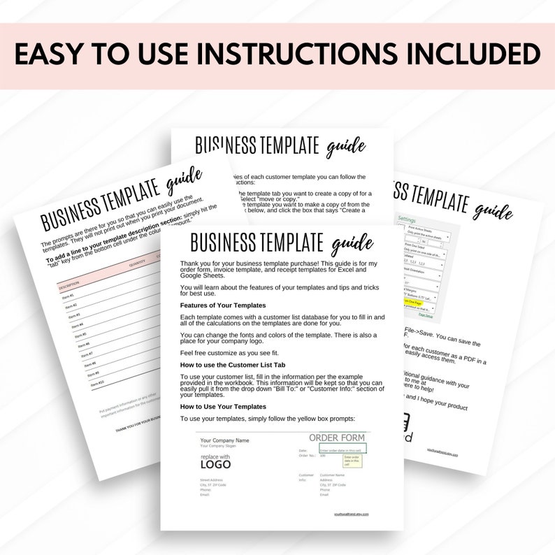 Receipt Template, Order Receipt, Excel, Google Sheets Calculations Done for You image 5