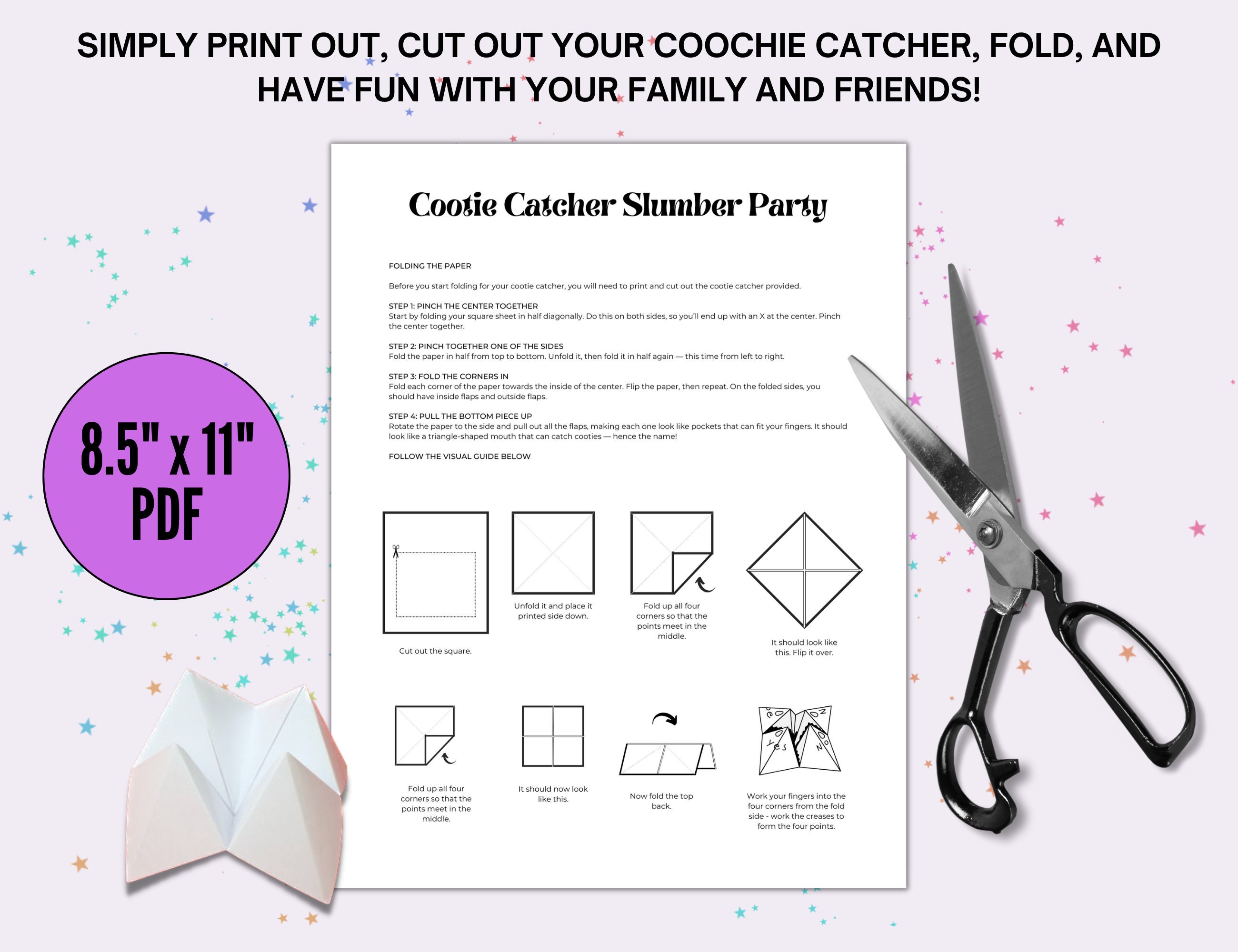 Slumber Games Slumber Party Games, Sleepover Games, Printable Fortune Teller, Cootie ...