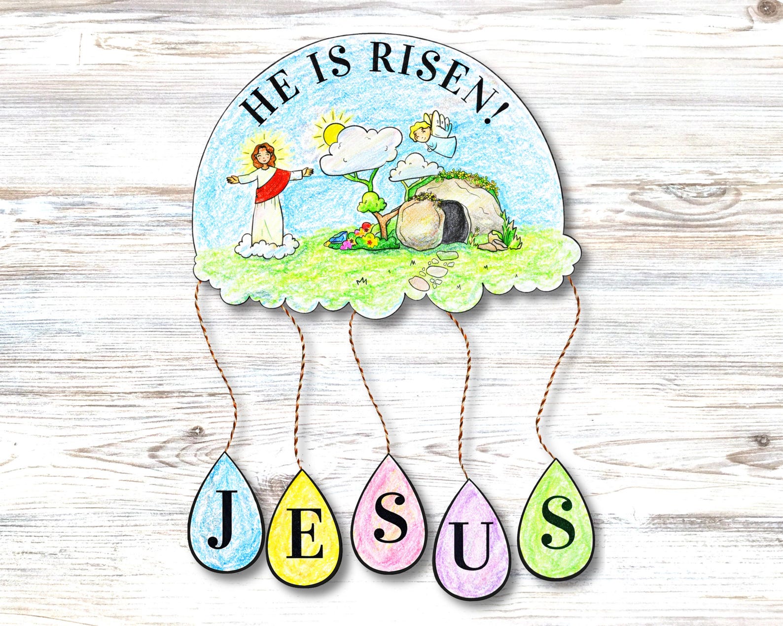 He is Risen Coloring Craft for Kids, Sunday School Craft, Bible Story ...