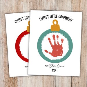 2024 Weihnachten Handabdruck Kunst, Babys erstes Weihnachten, Kleinkind Weihnachtsandenken, Baby Handabdruck druckbare Weihnachtskarte
