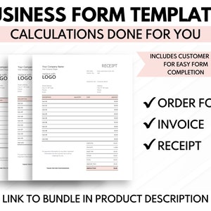 Receipt Template, Order Receipt, Excel, Google Sheets Calculations Done for You image 8