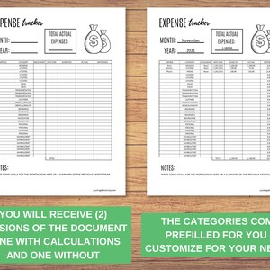 Expense Tracker, Expense Tracker Printable, Small Business Expense Tracker, Editierbare PDF - Berechnungen für Sie erledigt! Bild 2