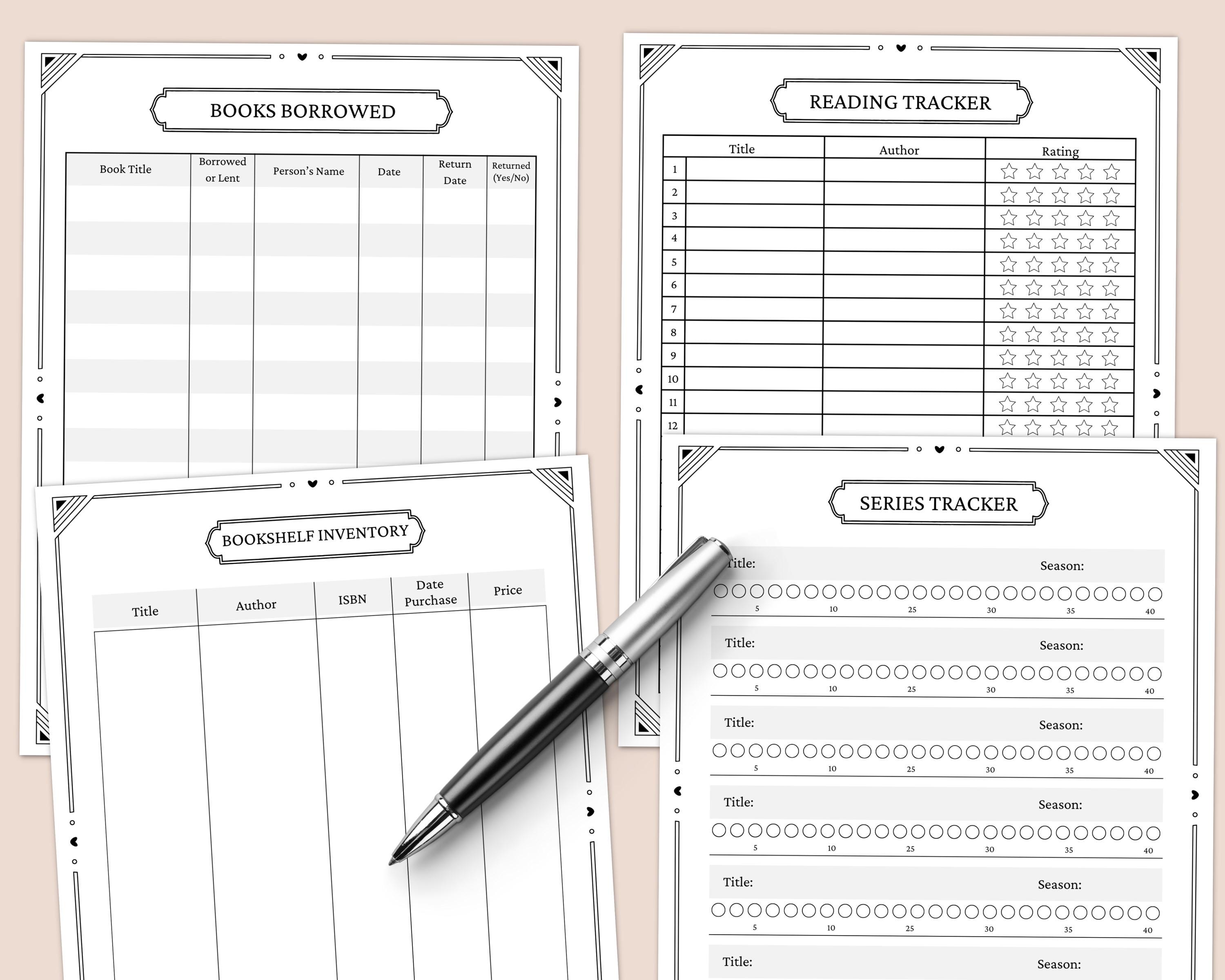 Book Reading Journal, Reading Planner Bundle, Book Tracker, Reading ...