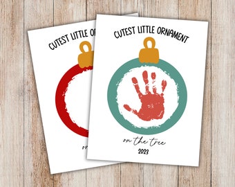 Christmas Handprint Art, Baby's First Christmas, Toddler Christmas Keepsake, Baby Handprint Printable Christmas Card