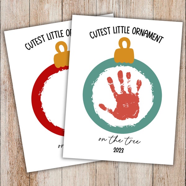 Christmas Handprint Art, Baby's First Christmas, Toddler Christmas Keepsake, Baby Handprint Printable Christmas Card