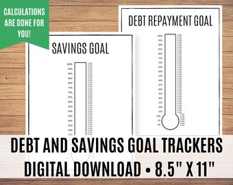 Savings Challenge and Debt Tracker Bundle, Money Challenge Printable - Start reaching your goals!