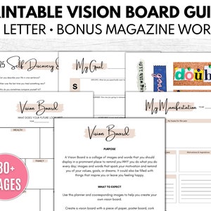 Printable Vision Board Guide, Vision Board Kit, Manifestation Journal ...
