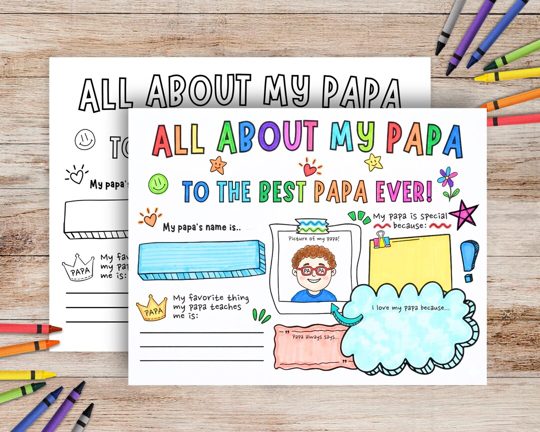 All About My Papa Printable Questionnaire, All About My Papa Survey ...