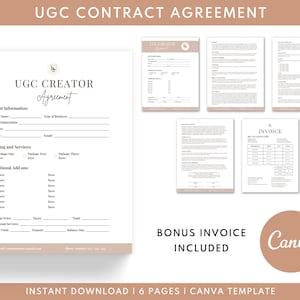 Professional UGC Creator Agreement, UGC Contract, UGC Template, User Generated Content