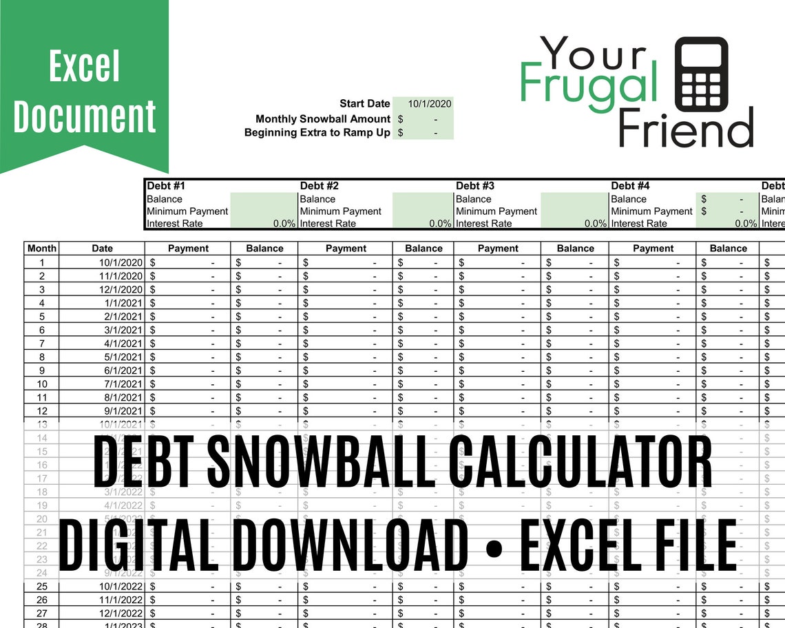 Debt Payoff Calculator Spreadsheet Debt Snowball Excel Etsy Debt Payoff Calculator Spreadsheet Debt Snowball Excel Etsy
