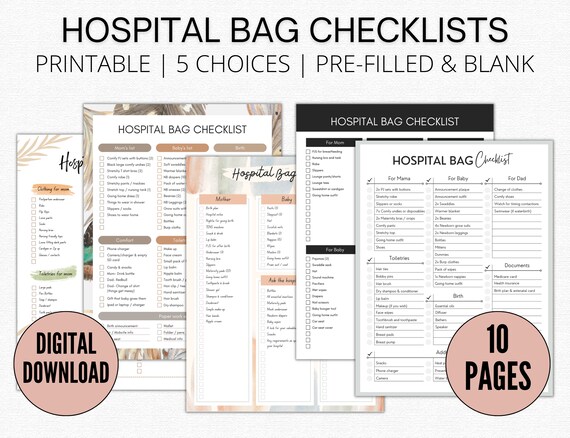 Maternity on sale bag checklist