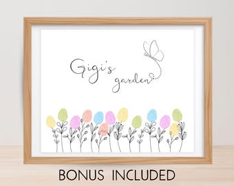 Gigi's Garden Vingerafdrukkunst, Moederdag DIY, Grootouderdag Knutselen, Moederdag Handafdruk, Kinderen Peuters Babyvingerafdruk Knutselen