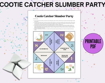 Slumber Party Games, Sleepover Games, Printable Fortune Teller, Cootie Catcher  - Printable PDF