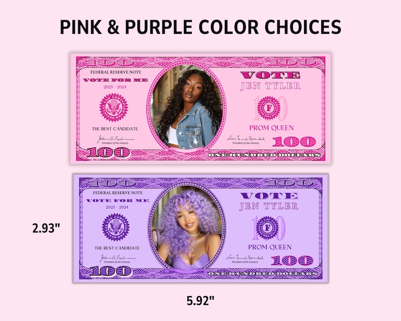 Editable Homecoming Campaign Money, Prom Queen, Money Template for ...