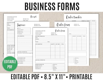 Order Form Template Editable, Business Forms, Invoice Template, Receipt Editable Printable, Order Status - Editable PDF