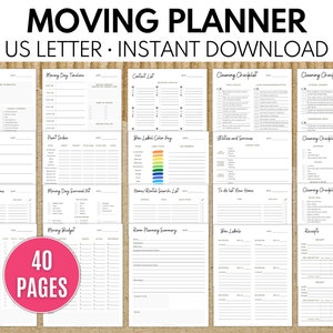 Moving Checklist, Moving Planner, Moving Binder, Moving Labels, Garage Sale Planner