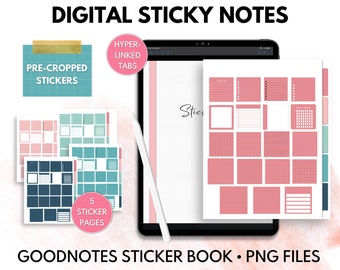 Goodnotes Sticky Notes, Goodnotes Post It Notes, Digital Sticky Notes, Digital Stickers, PNG Stickers