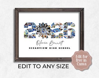 2026 bearbeitbare Cheerleader-Fotocollage, anpassbares Seniorennachtgeschenk, Cheerleader-Poster, Cheer-Teamgeschenk - kostenlos bearbeiten in Canva
