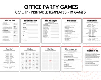 Office Party Games, Office Trivia, Who Knows the Boss Best, Office Scavenger Hunt, Printable PDF