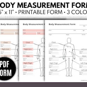 Körperkavitation-Beratungsformulare, bearbeitbare Körpermessvorlage, Body Sculpting Tracking, Kosmetikerin-Business Forms - druckbare PDF-Datei