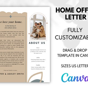 Plantilla de carta de oferta de vivienda, plantilla de carta de comprador de vivienda, carta de amor de comprador de vivienda: ¡editable en Canva!