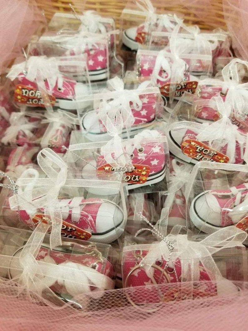 Tennis Shoe Favors Baby Shower Favors Baby Shower Keychain Etsy