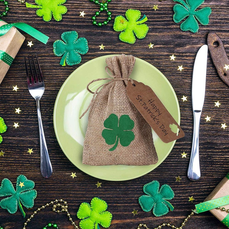 Handmade Shamrock favor bags St Patrick's day bags Irish Etsy
