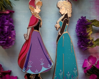 Elsa and Anna Frozen Fantasy Pin Set