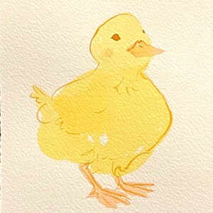 Yellow Duckling “Huey” original Watercolor