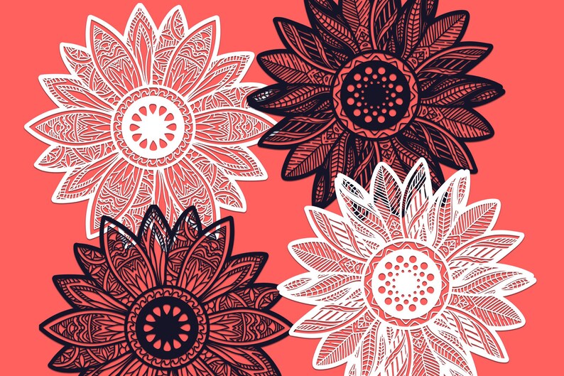 Download Sunflower Mandala SVG Zentangle Sunflower SVG Zentangle ...