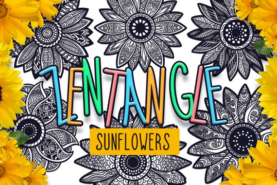 Download Sunflower Mandala SVG Zentangle Sunflower SVG Zentangle ...