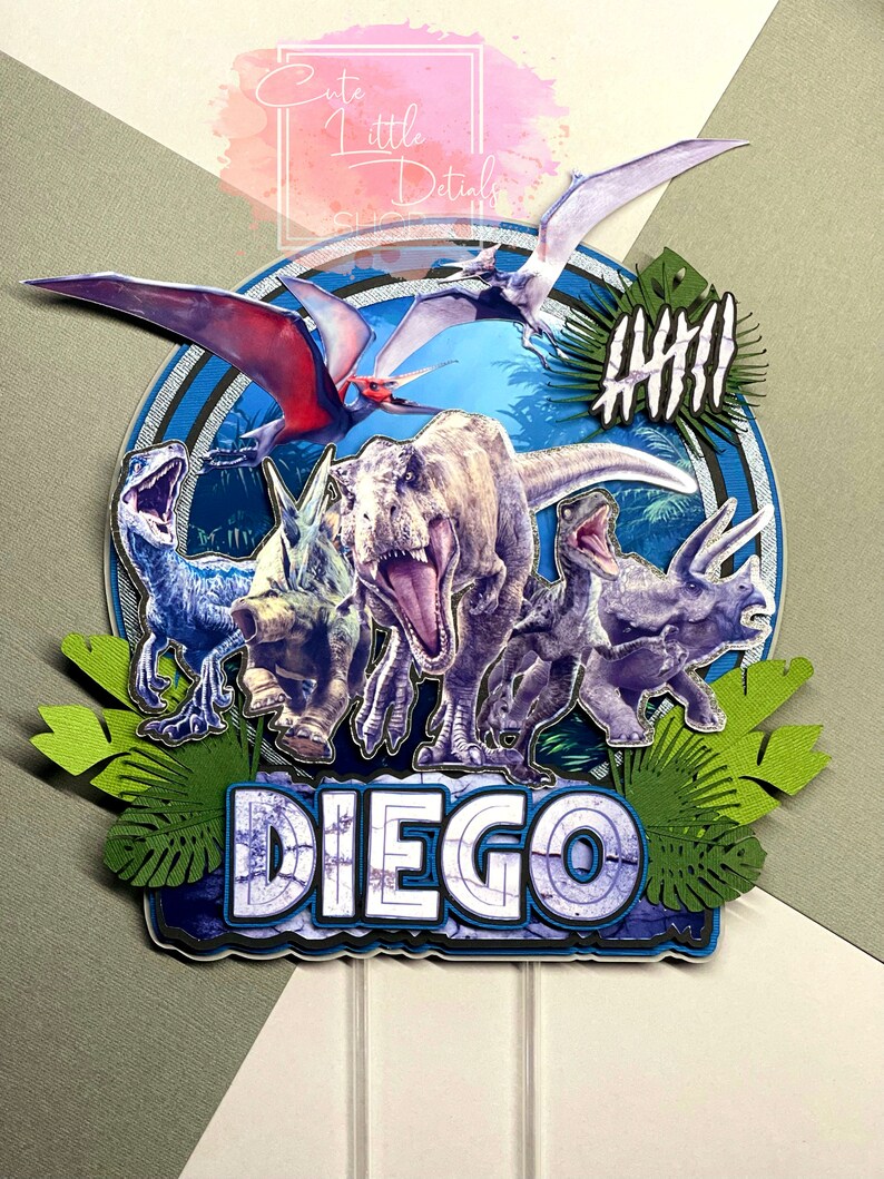 Jurassic World Cake Topper Jurassic World Birthday Party Etsy