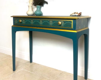 Upcycled vintage stag console table