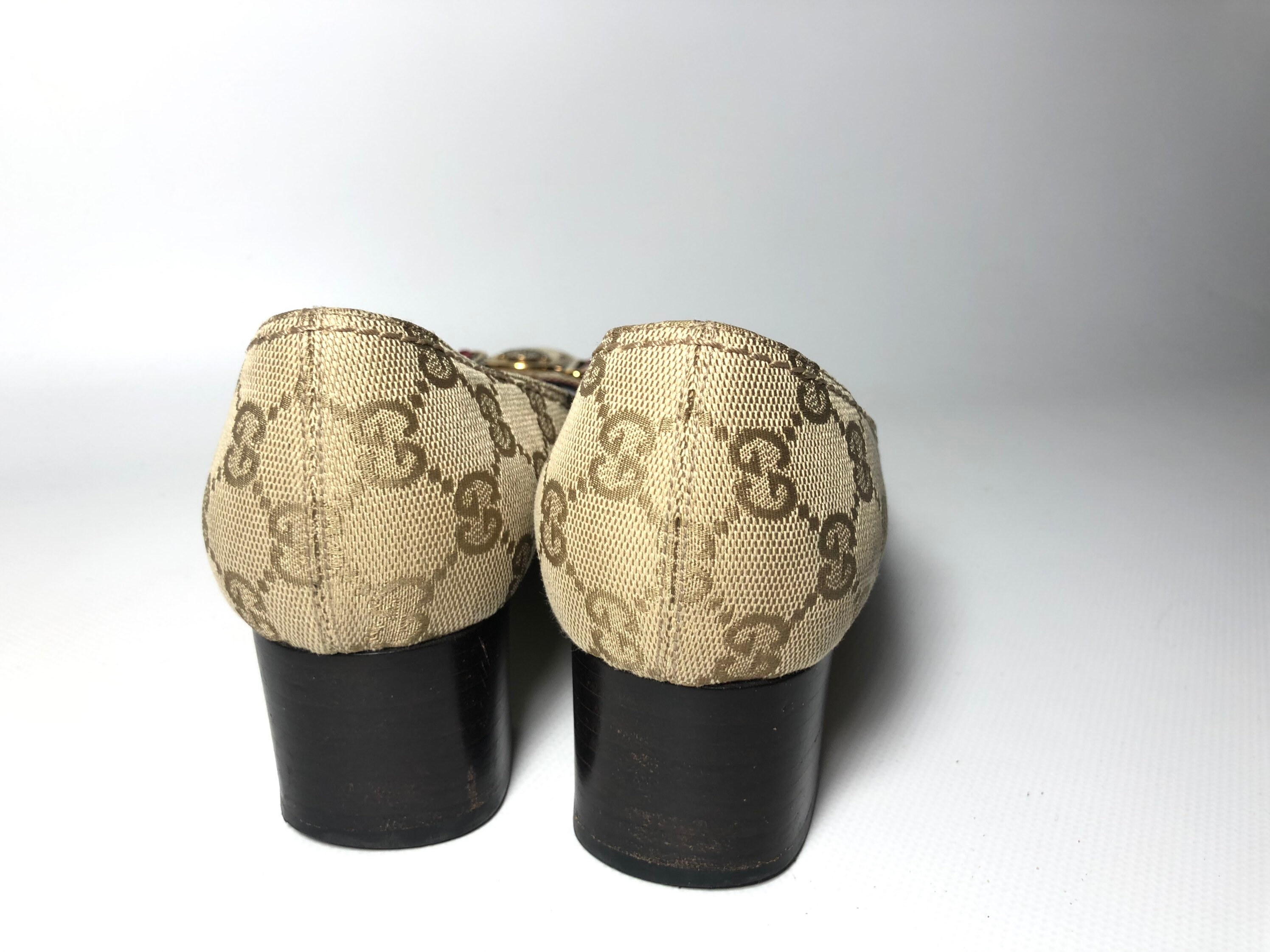 gucci monogram heels