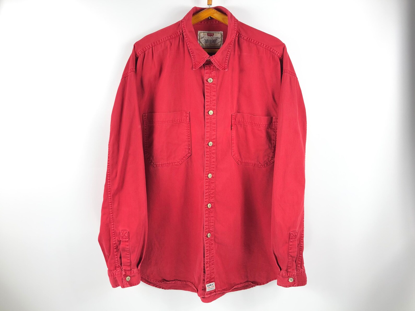 red levi shirt