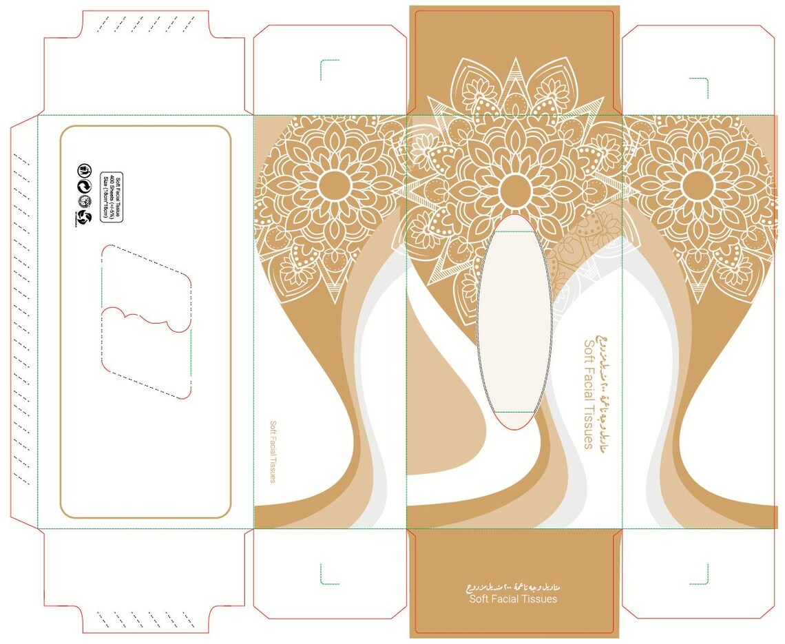 Elegant Tissue Box Die-cut Template | Printable Packaging Design ...