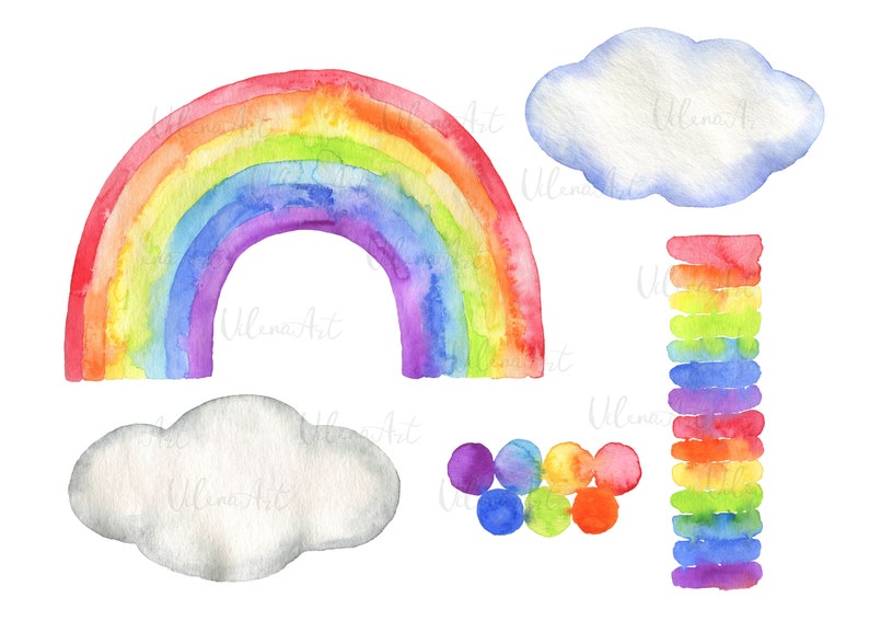 Download Clip Art Watercolor Rainbow Clipart Rainbow Cloud Clip Art Watercolor Stains U0430baby Shower Png Art Collectibles