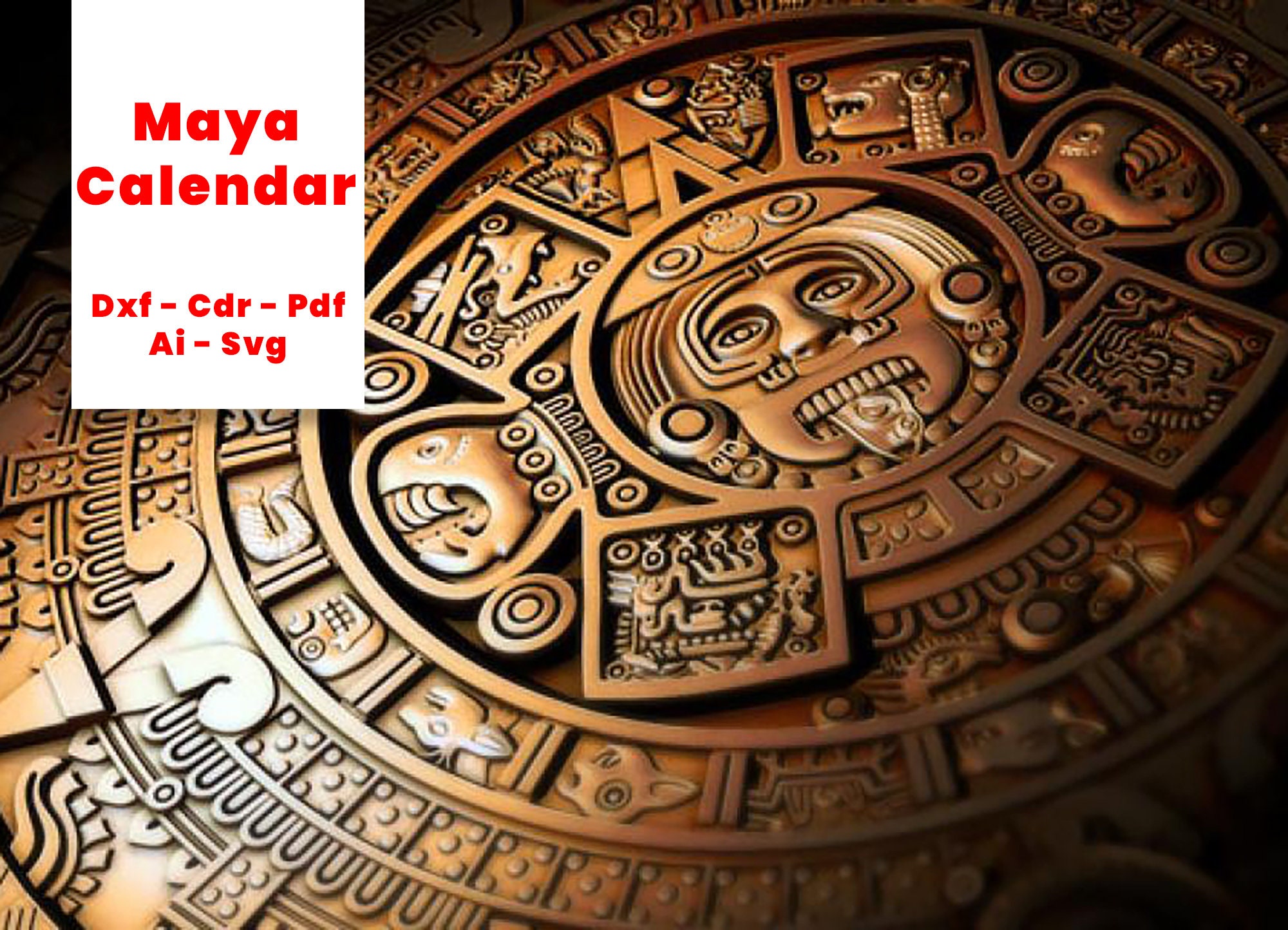 Wall Panel Maya Calendar. Vector dxf cdrsvg for Etsy