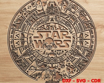 Star Wars Calendar .v2 2021. Vector dxf, cdr,svg, for CNC, vector file, digital vector art, cnc file, cnc pattern, laser cut, carving