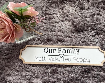 Personalised family sign, wedding gift, street sign, Christmas gift, home decor, family sign, family names, birthday gift